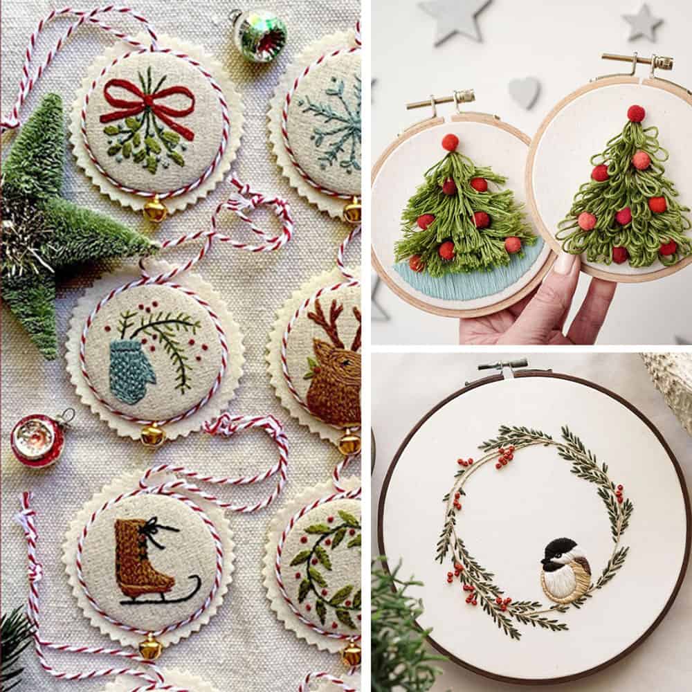 2024 New Christmas Embroidery Patterns Ornaments Handmade DIY Embroidery  Kits