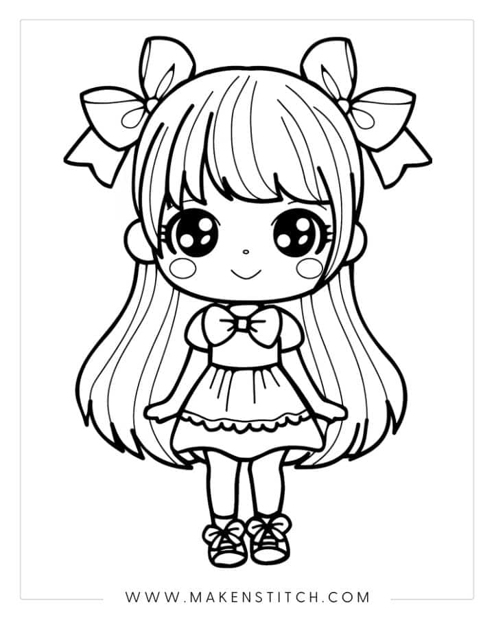 Anime Coloring Pages - Makenstitch