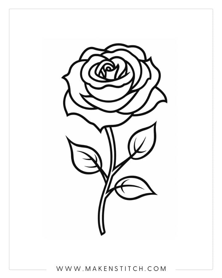 Roses Coloring Pages for Kids and Adults - Makenstitch