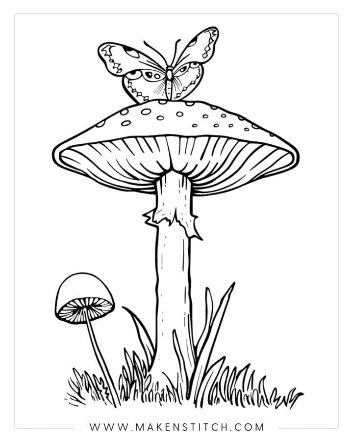  32 Mushroom Coloring Pages - Makenstitch 