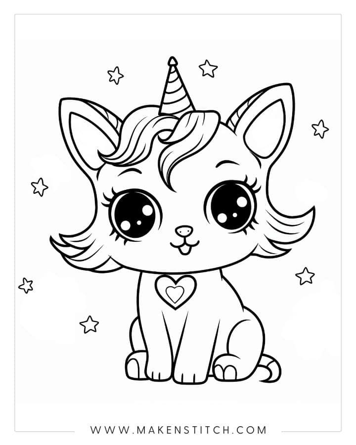 Free Unicorn Coloring Pages for Kids and Adults - Makenstitch
