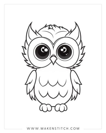 Owls Coloring Pages for Kids and Adults - Makenstitch