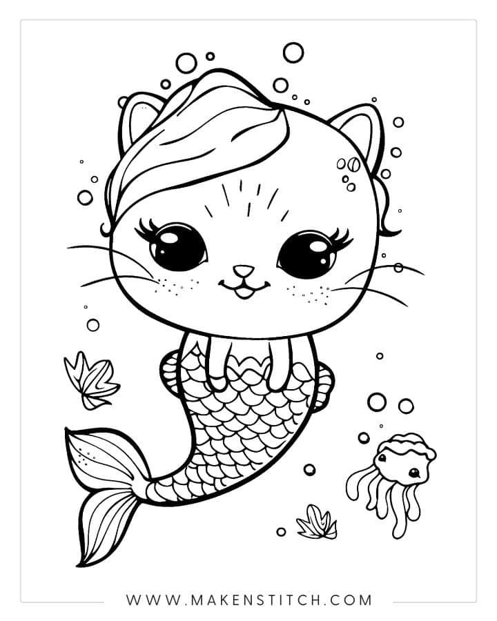 Mermaid Coloring Pages - Makenstitch