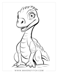 Coloring Pages Dinosaur Theme for Kids and Adults - Makenstitch