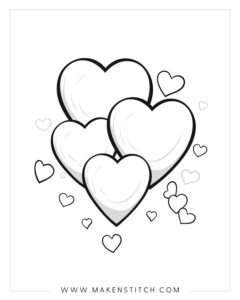 Free Valentine’s Heart Coloring Pages for Kids and Adults - Makenstitch