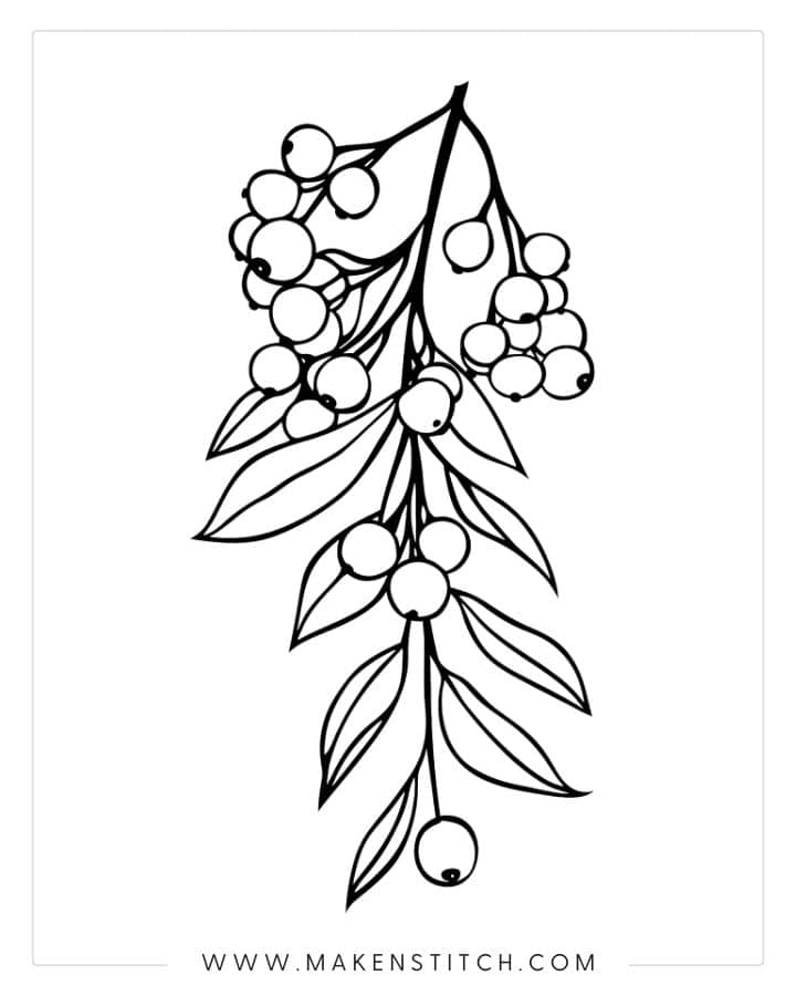 Mistletoe Coloring Pages - Makenstitch