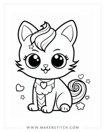Free Cat Coloring Pages for Kids - Makenstitch