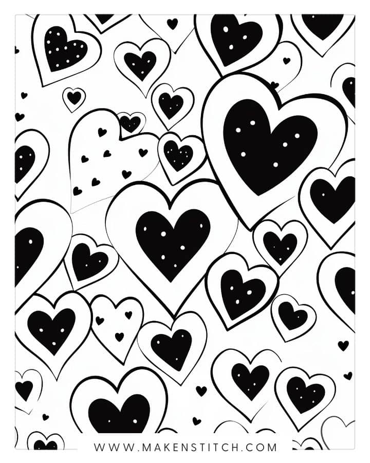 Free Valentine's Heart Coloring Pages for Kids and Adults - Makenstitch