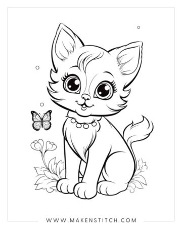 Free Kittens Coloring Pages for Kids and Adults - Makenstitch