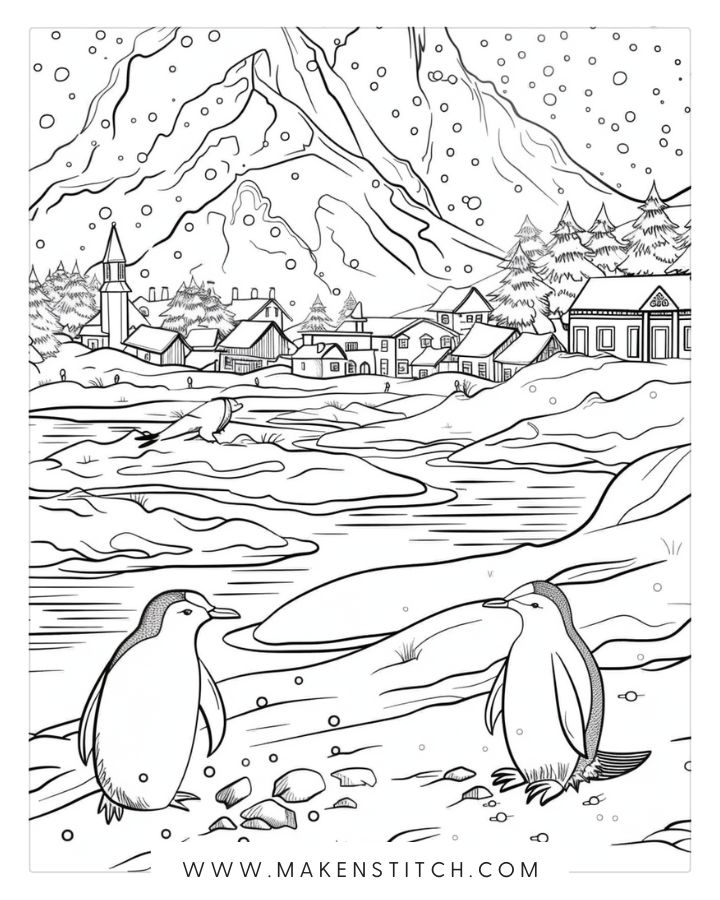 32 Penguin Coloring Pages - Makenstitch