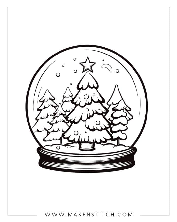 Christmas Tree Coloring Pages for Kids & Adults - Makenstitch