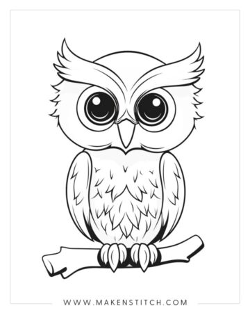 Owls Coloring Pages for Kids and Adults - Makenstitch