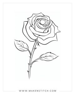 Roses Coloring Pages for Kids and Adults - Makenstitch