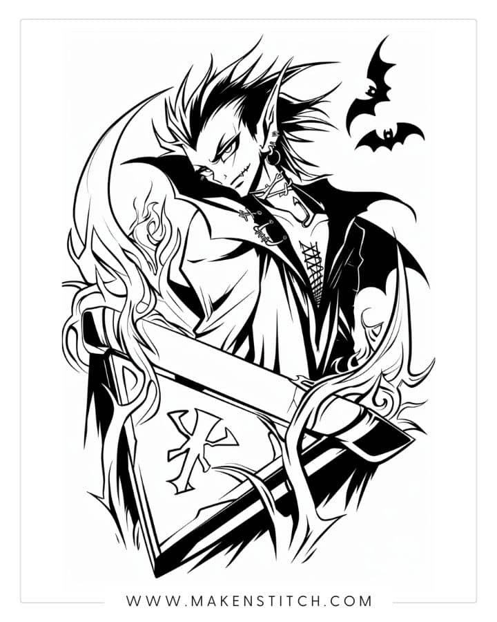 22 Vampire Coloring Pages - Makenstitch