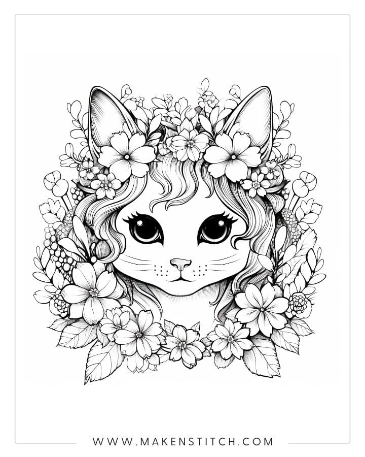 Free Kittens Coloring Pages for Kids and Adults - Makenstitch