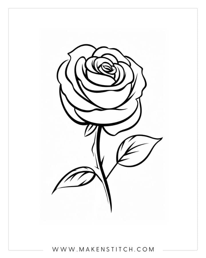 Roses Coloring Pages for Kids and Adults - Makenstitch