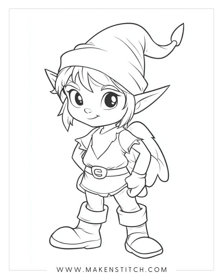 30 Elf Coloring Pages - Makenstitch