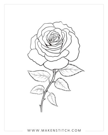 Roses Coloring Pages for Kids and Adults - Makenstitch