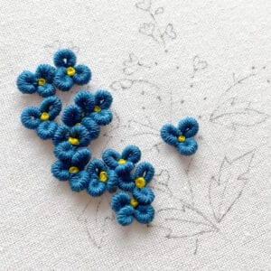 Forget Me Not Floral Embroidery - Makenstitch