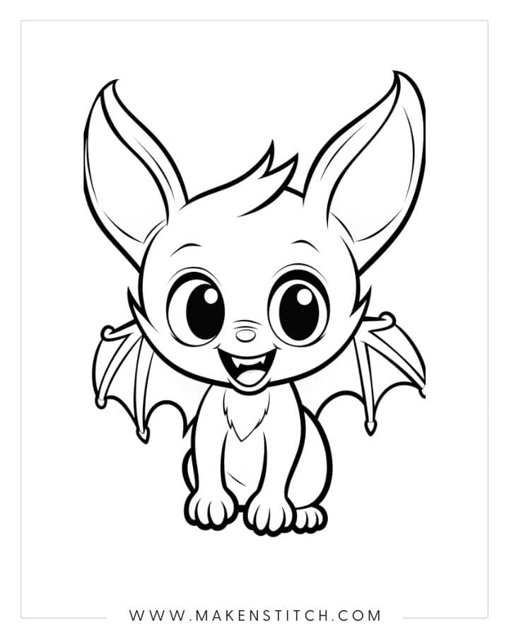 cute halloween bat coloring pages