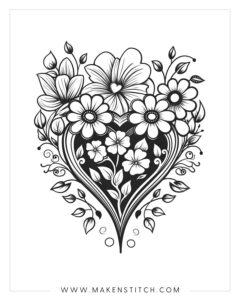 Free Valentine’s Heart Coloring Pages for Kids and Adults - Makenstitch