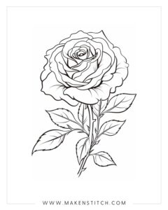 Roses Coloring Pages for Kids and Adults - Makenstitch