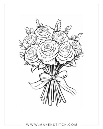 Roses Coloring Pages for Kids and Adults - Makenstitch