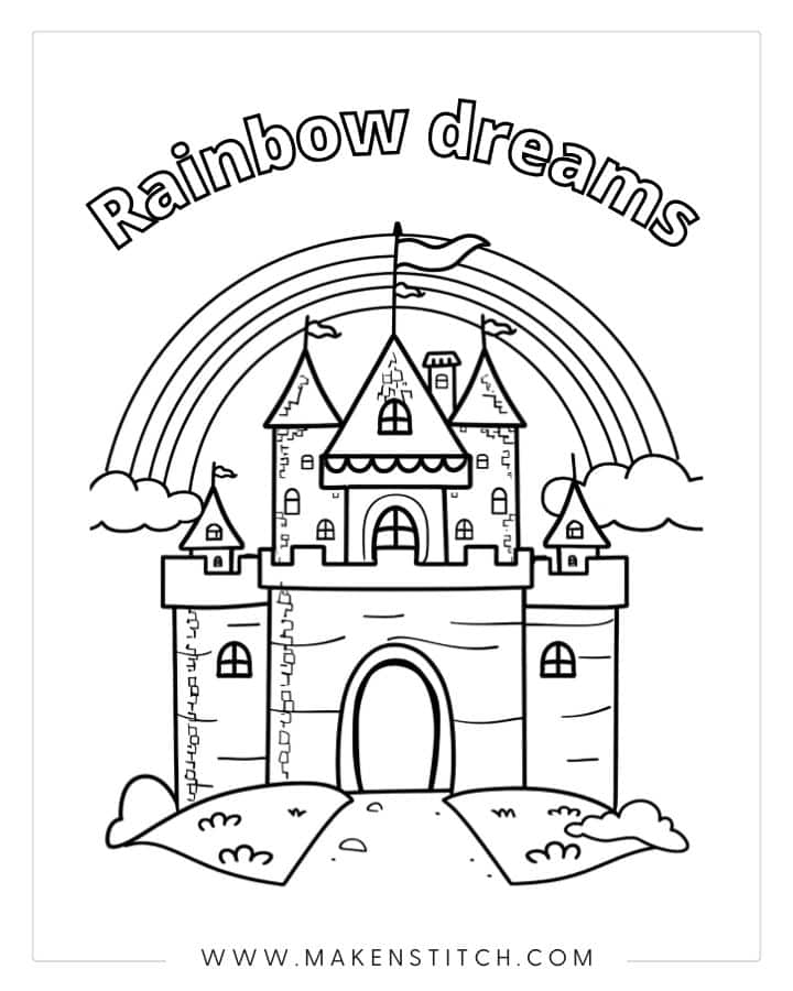 Rainbow Coloring Pages Makenstitch