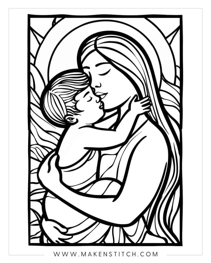 Mother's Day Coloring Pages Makenstitch