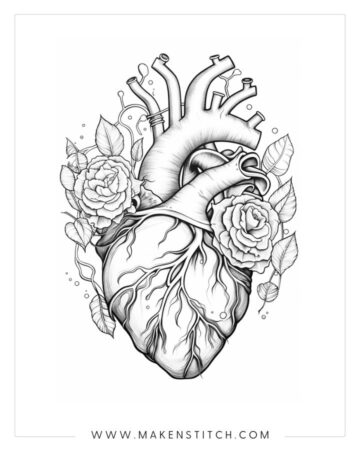 Free Valentine’s Heart Coloring Pages for Kids and Adults - Makenstitch