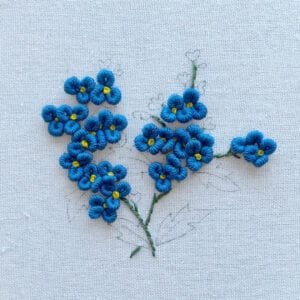 Forget Me Not Floral Embroidery - Makenstitch