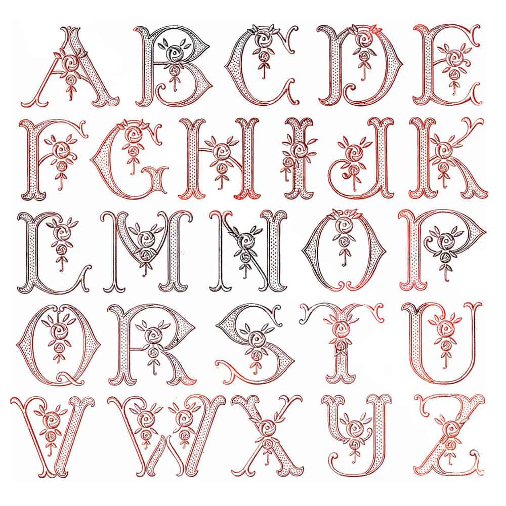 Download These Free Printable Monogram Alphabet Letters For Your Home  Decoration