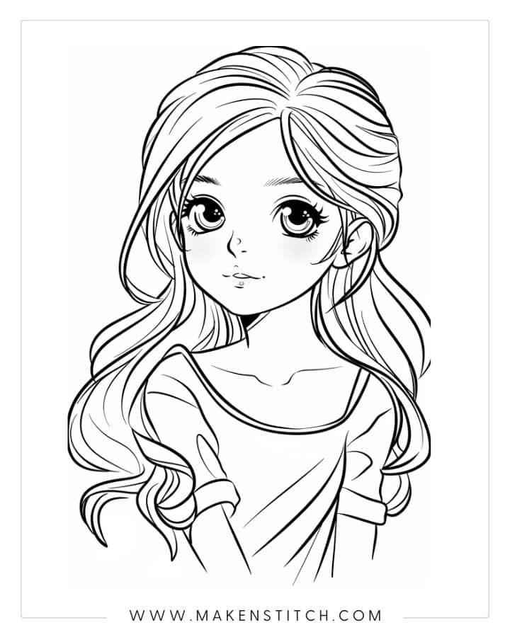 Anime Coloring Pages - Makenstitch