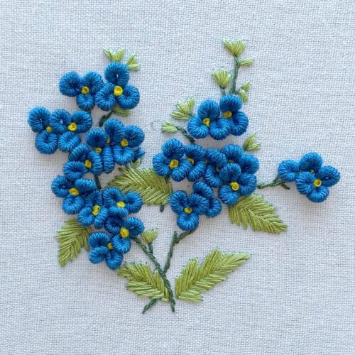 Forget Me Not Floral Embroidery - Makenstitch