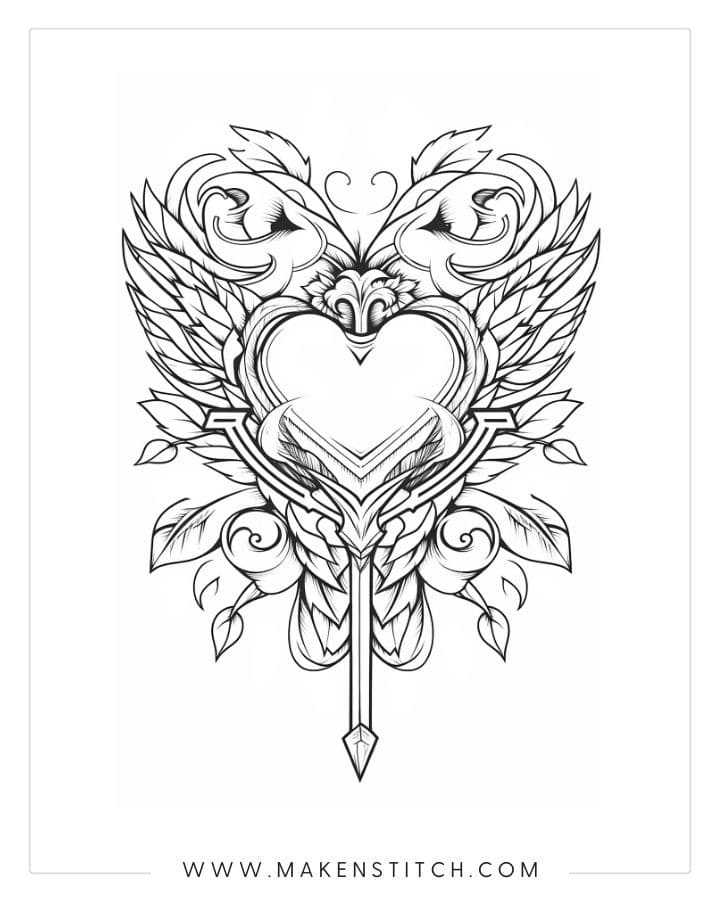 Free Valentine’s Heart Coloring Pages for Kids and Adults - Makenstitch