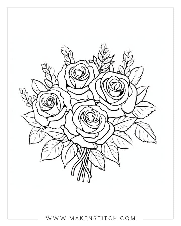 Free Printable Rose Coloring Pages for Kids and Adults