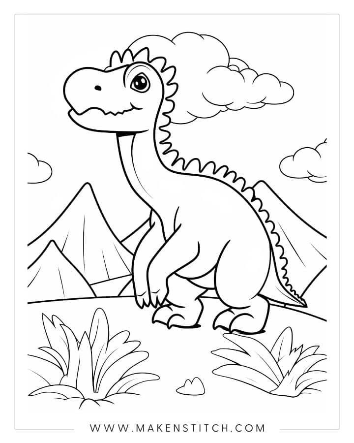 Printable Dinosaur Coloring Book for Kids