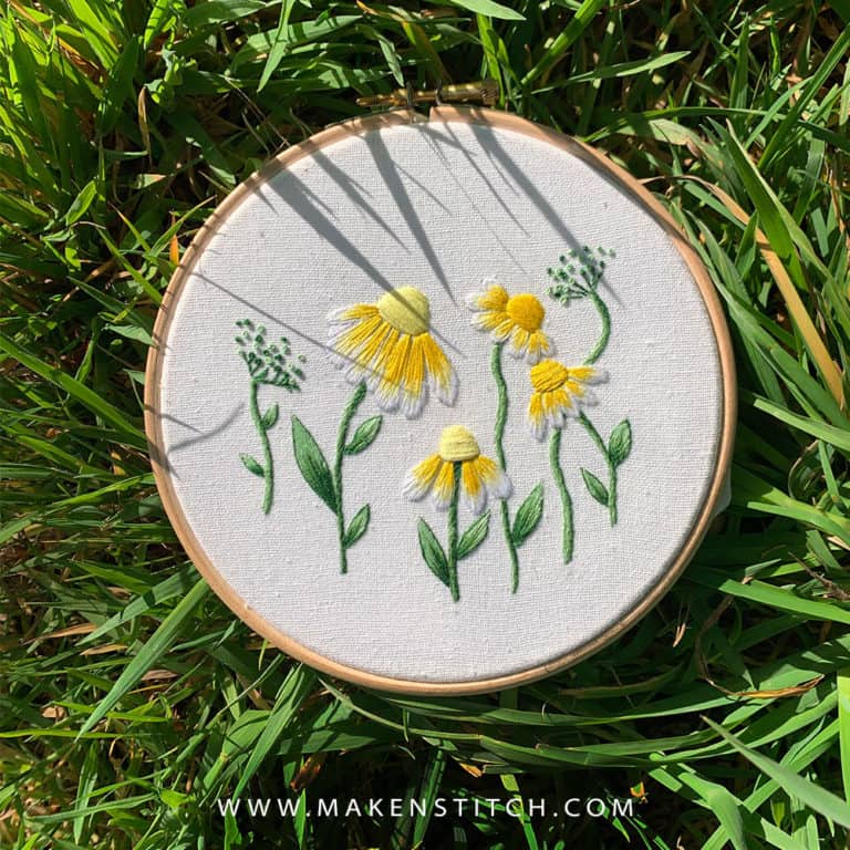 Daisies Embroidery Decoration Tutorial Makenstitch