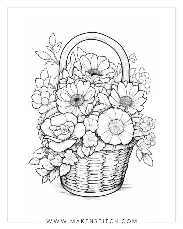 taking care flower coloring pages