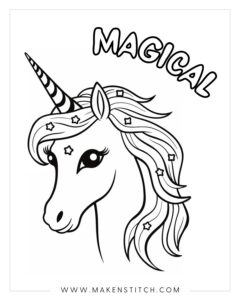 Free Unicorn Coloring Pages for Kids and Adults - Makenstitch