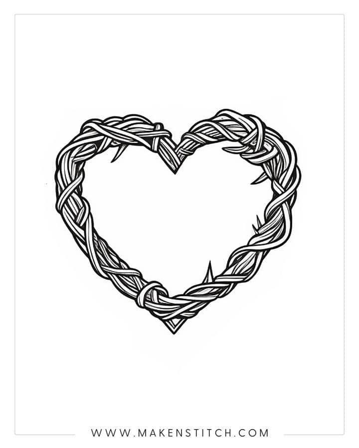 Free Valentine's Heart Coloring Pages for Kids and Adults - Makenstitch