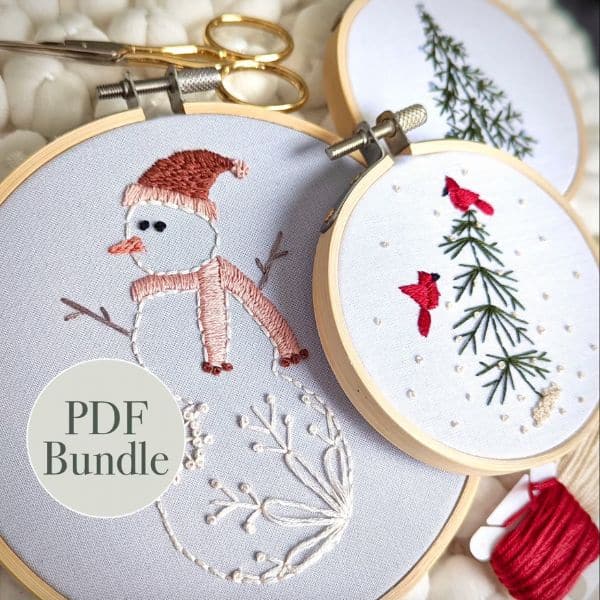4 pcs Embroidery Starter Kit with Christmas Pattern,Christmas Embroidery  Kit for beginners,DIY Cross Stitch Kits for Adults(4 Embroidery Patterns  and