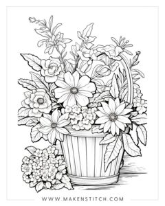 Flower Coloring Pages for Kids and Adults (Free Printables) - Makenstitch