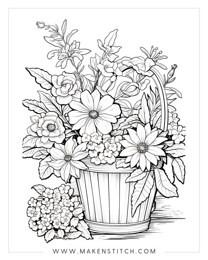 Simple Flower Coloring Book for Adults: A Journey Through