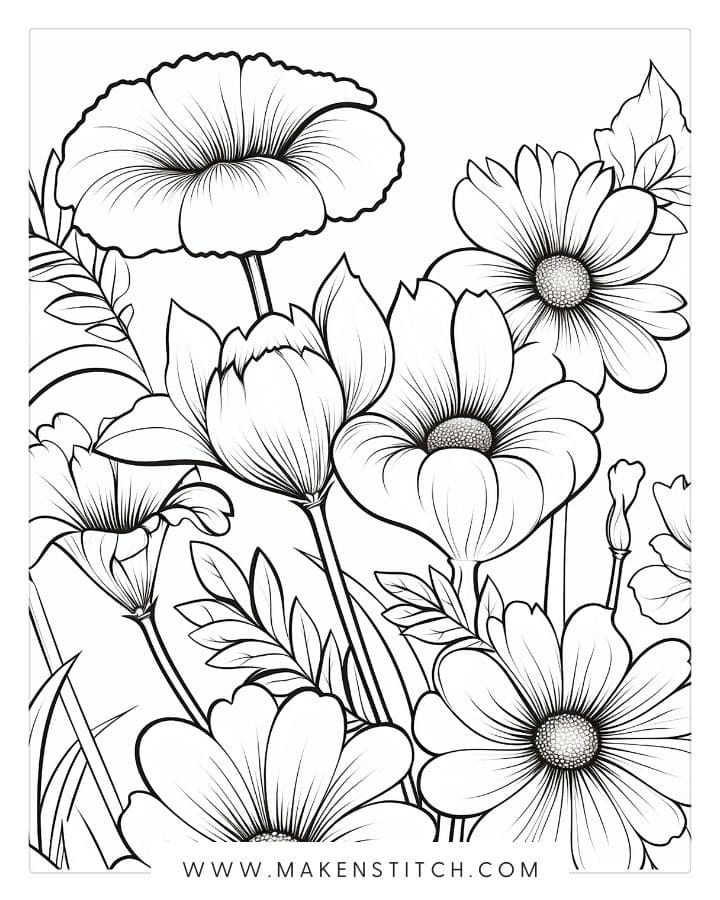 Flower and Garden Coloring Books for Adults