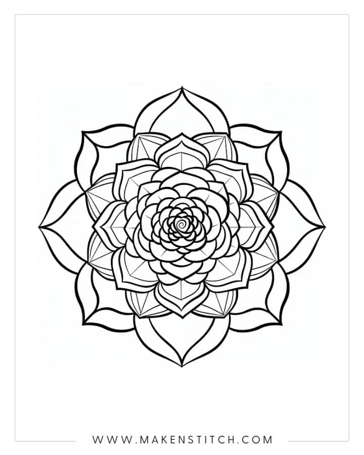 Roses Coloring Pages for Kids and Adults - Makenstitch