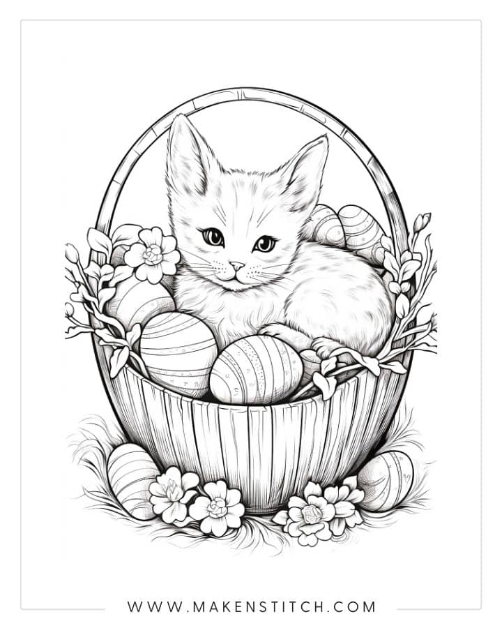 Free Kittens Coloring Pages for Kids and Adults - Makenstitch