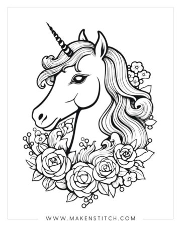 Free Unicorn Coloring Pages for Kids and Adults - Makenstitch