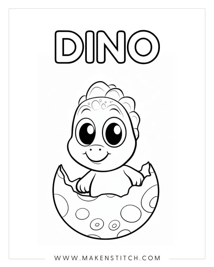 Cute Dinosaur coloring page  Free Printable Coloring Pages