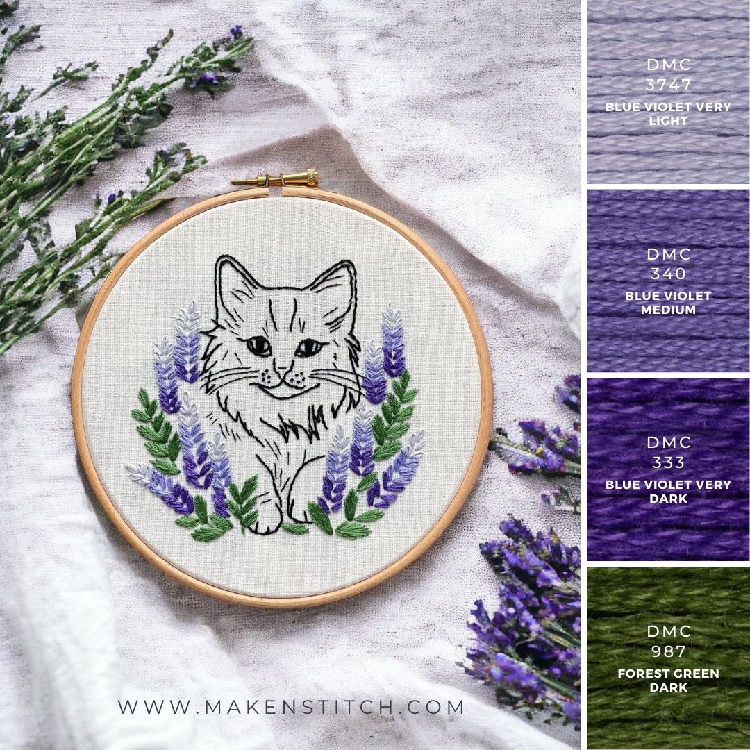 Blue Violet Color Palette for Embroidery - Makenstitch